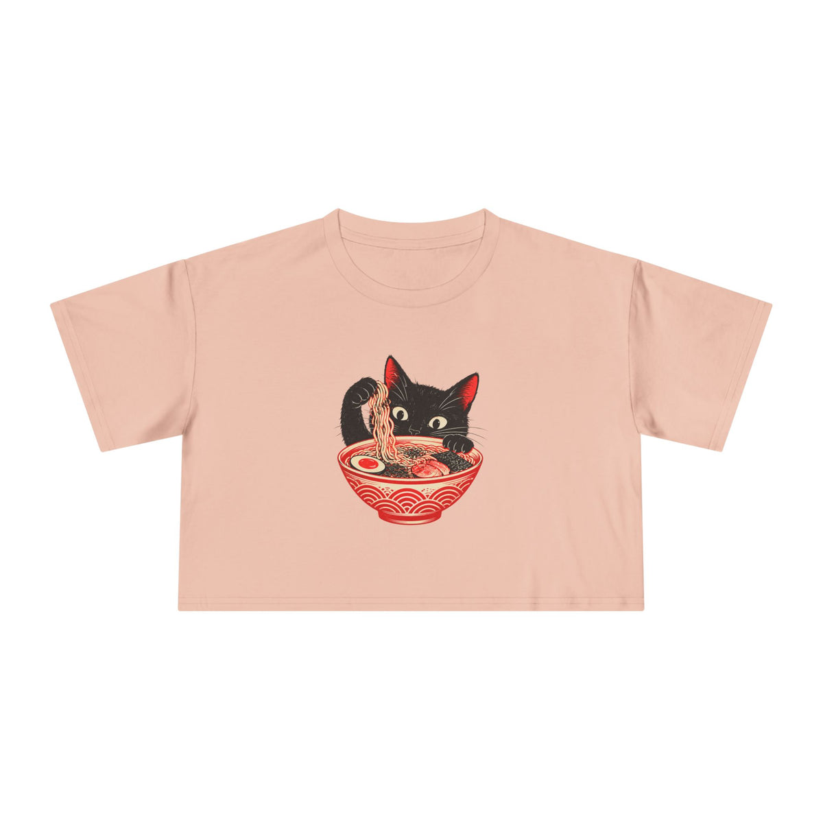 Midnight Noodle Cat — Women’s Crop Top