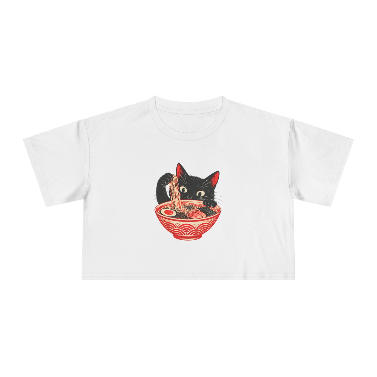 Midnight Noodle Cat — Women’s Crop Top
